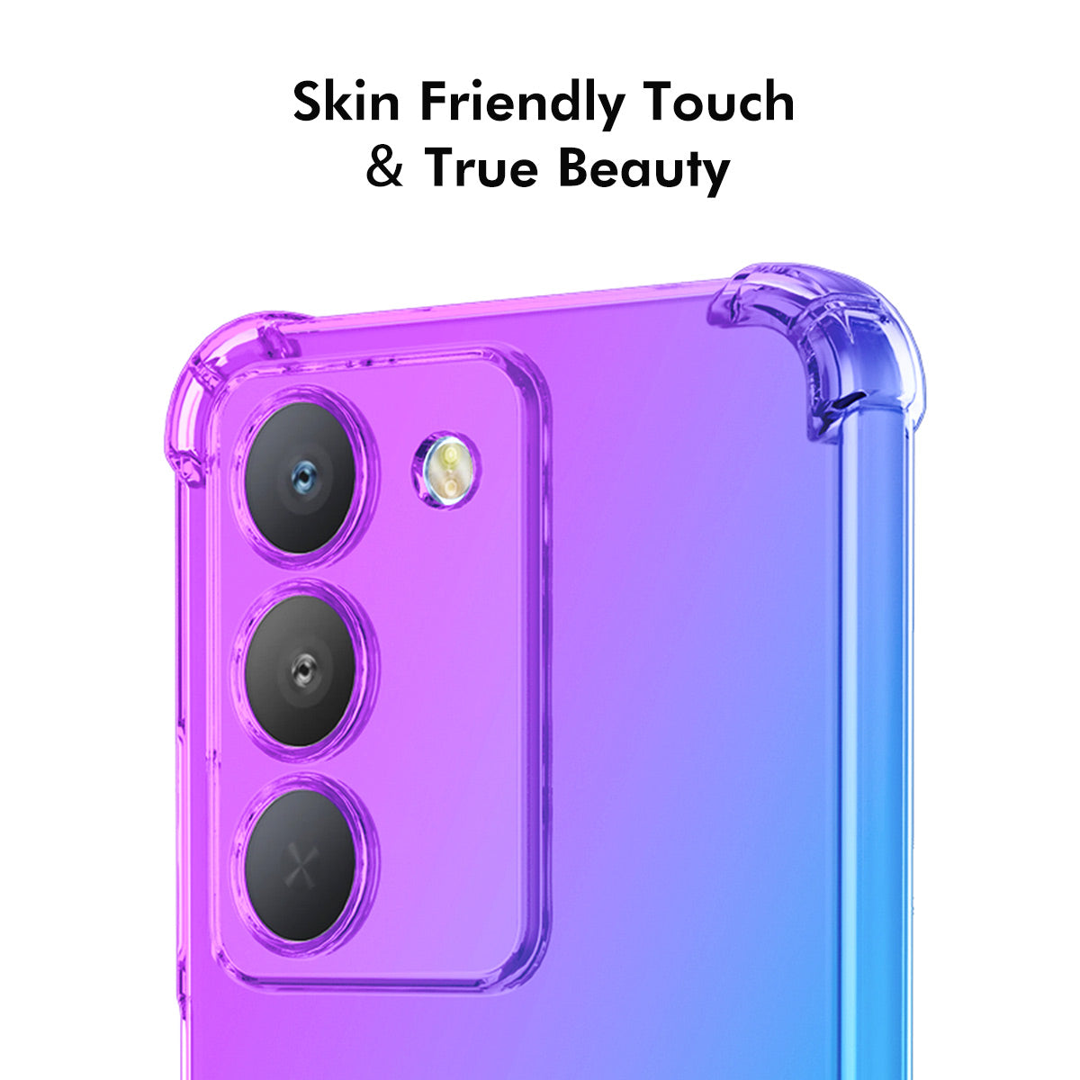 For Realme V60 Pro 5G / Realme 14x (India) 5G TPU Case ENKAY Thickened Four Corner Drop-proof Phone Back Cover - Blue / Pink
