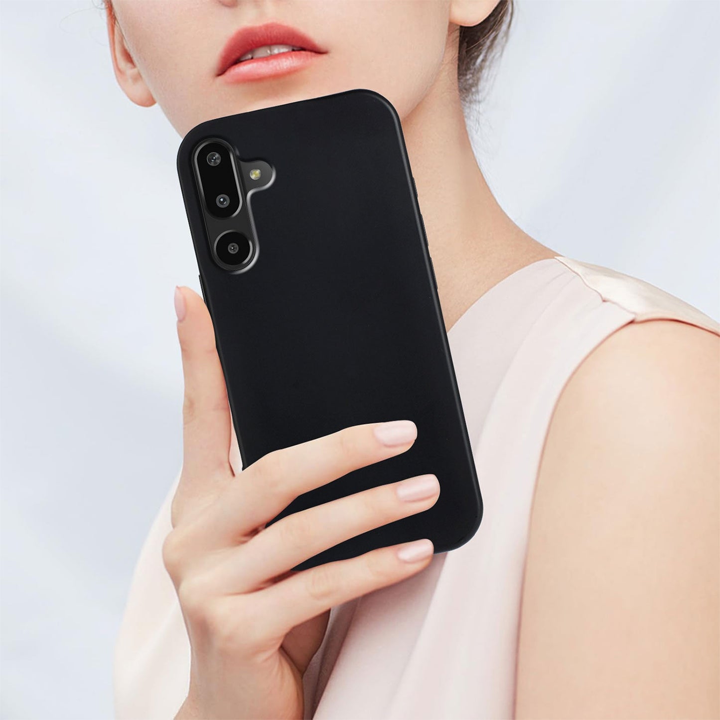 For Samsung Galaxy M16 5G / Galaxy F16 5G TPU Case Soft Matte Anti-Fingerprint Phone Back Cover - Black