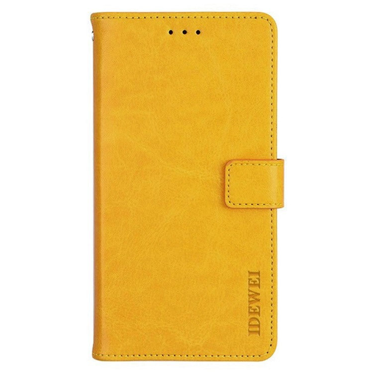 IDEWEI For Realme 14 Pro 5G Stand Case Crazy Horse Texture Leather Phone Cover - Yellow