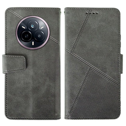 IDEWEI For Realme 14 Pro 5G Case Leather Wallet Phone Cover Stand Calf Texture - Grey