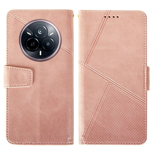 IDEWEI For Realme 14 Pro 5G Case Leather Wallet Phone Cover Stand Calf Texture - Pink
