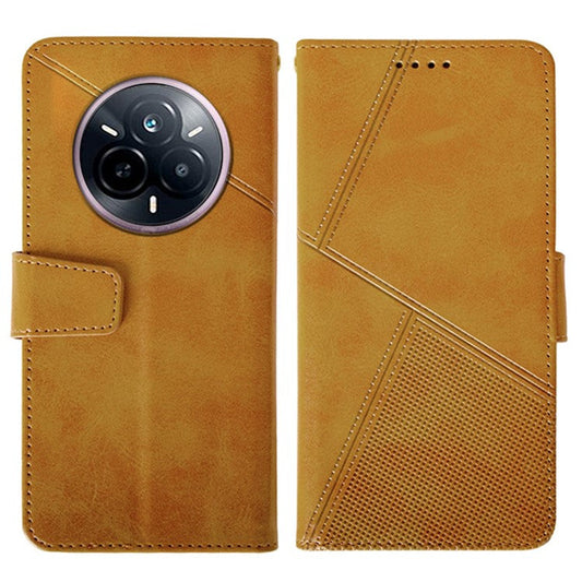 IDEWEI For Realme 14 Pro 5G Case Leather Wallet Phone Cover Stand Calf Texture - Brown