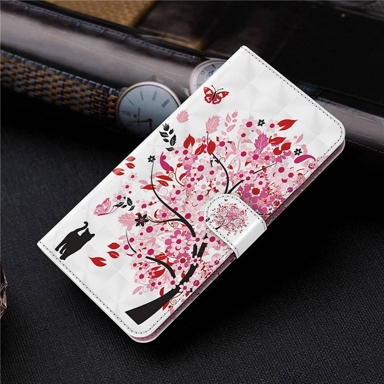 For Honor X8 4G 4G PU Leather Folio Flip Wallet Phone Case Stand Function 3D Creative Pattern Printed Design Full-Body Protective Cover with Strap -  Wish Tree