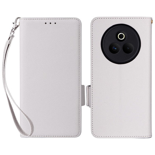 For Realme P3 Pro 5G Case Wallet Flip Litchi Texture PU Leather Phone Cover - White