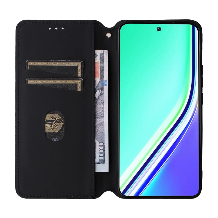 For Realme P3 Pro 5G Case Wallet Rhombus Imprinted Leather Phone Cover - Blue