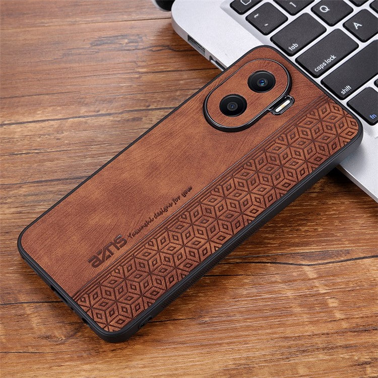 AZNS Imprinted Pattern Phone Case for Honor X40i 5G, PU Leather Coated TPU Shockproof Protective Cover - Brown