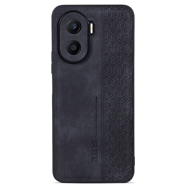 AZNS Imprinted Pattern Phone Case for Honor X40i 5G, PU Leather Coated TPU Shockproof Protective Cover - Black