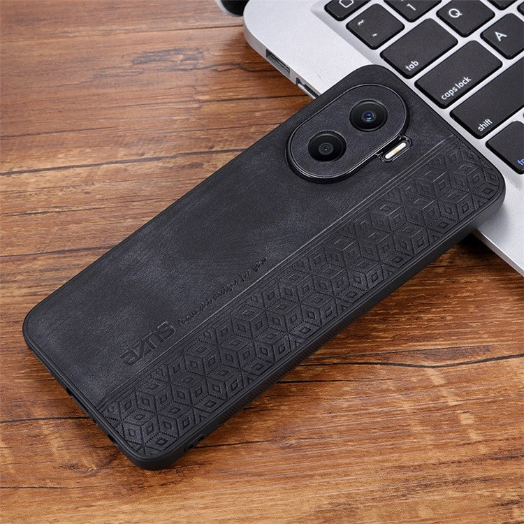 AZNS Imprinted Pattern Phone Case for Honor X40i 5G, PU Leather Coated TPU Shockproof Protective Cover - Black