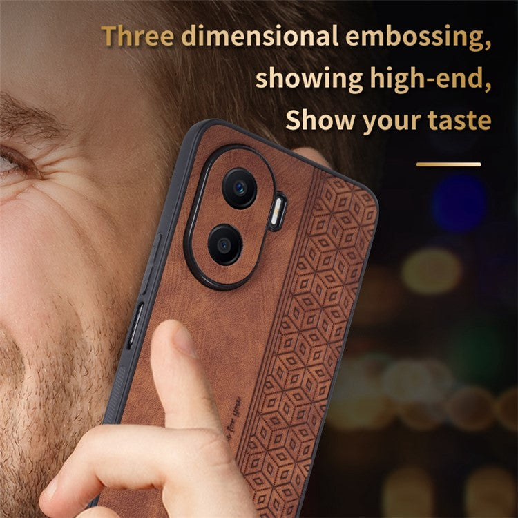AZNS Imprinted Pattern Phone Case for Honor X40i 5G, PU Leather Coated TPU Shockproof Protective Cover - Green