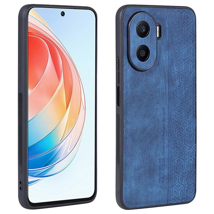 AZNS Imprinted Pattern Phone Case for Honor X40i 5G, PU Leather Coated TPU Shockproof Protective Cover - Blue