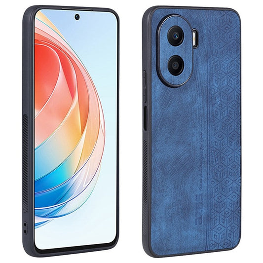 AZNS Imprinted Pattern Phone Case for Honor X40i 5G, PU Leather Coated TPU Shockproof Protective Cover - Blue