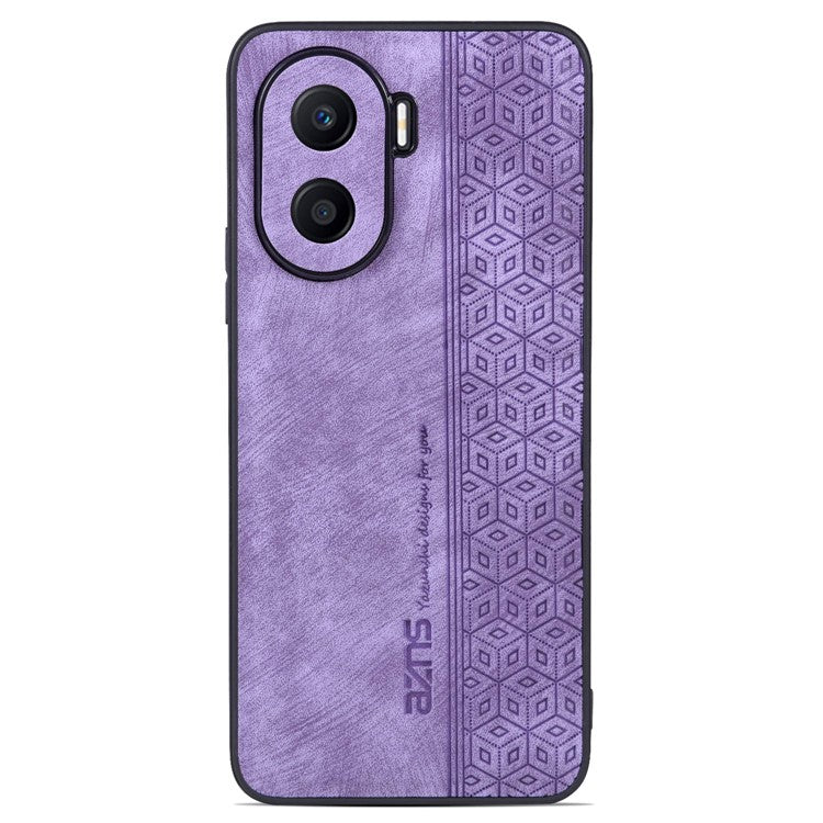 AZNS Imprinted Pattern Phone Case for Honor X40i 5G, PU Leather Coated TPU Shockproof Protective Cover - Purple
