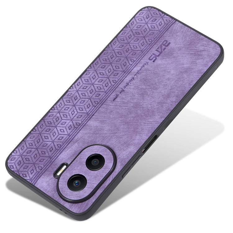 AZNS Imprinted Pattern Phone Case for Honor X40i 5G, PU Leather Coated TPU Shockproof Protective Cover - Purple