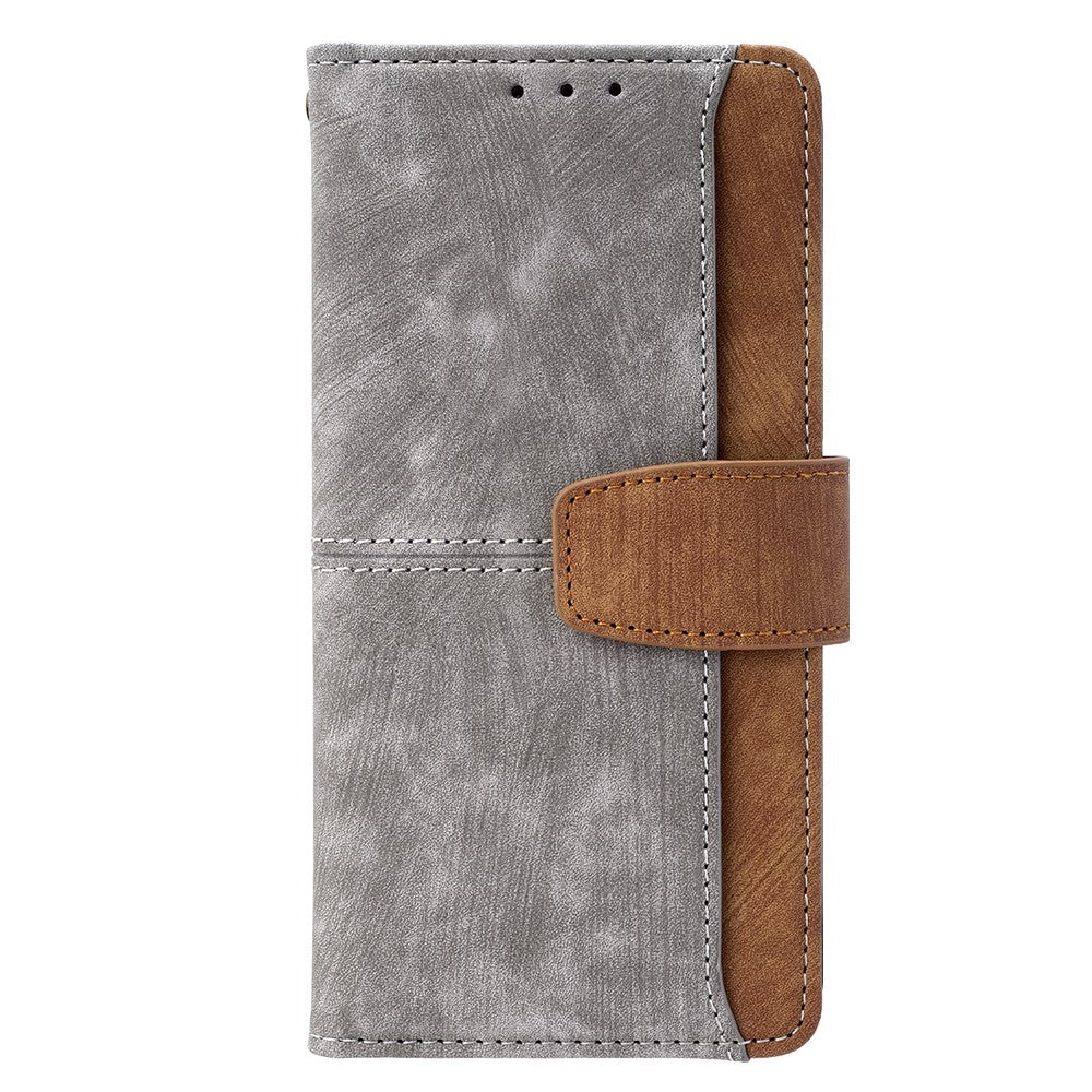 For Oppo Reno13 F 5G  /  4G Case RFID Blocking Color Splicing PU Leather Wallet Phone Cover - Grey
