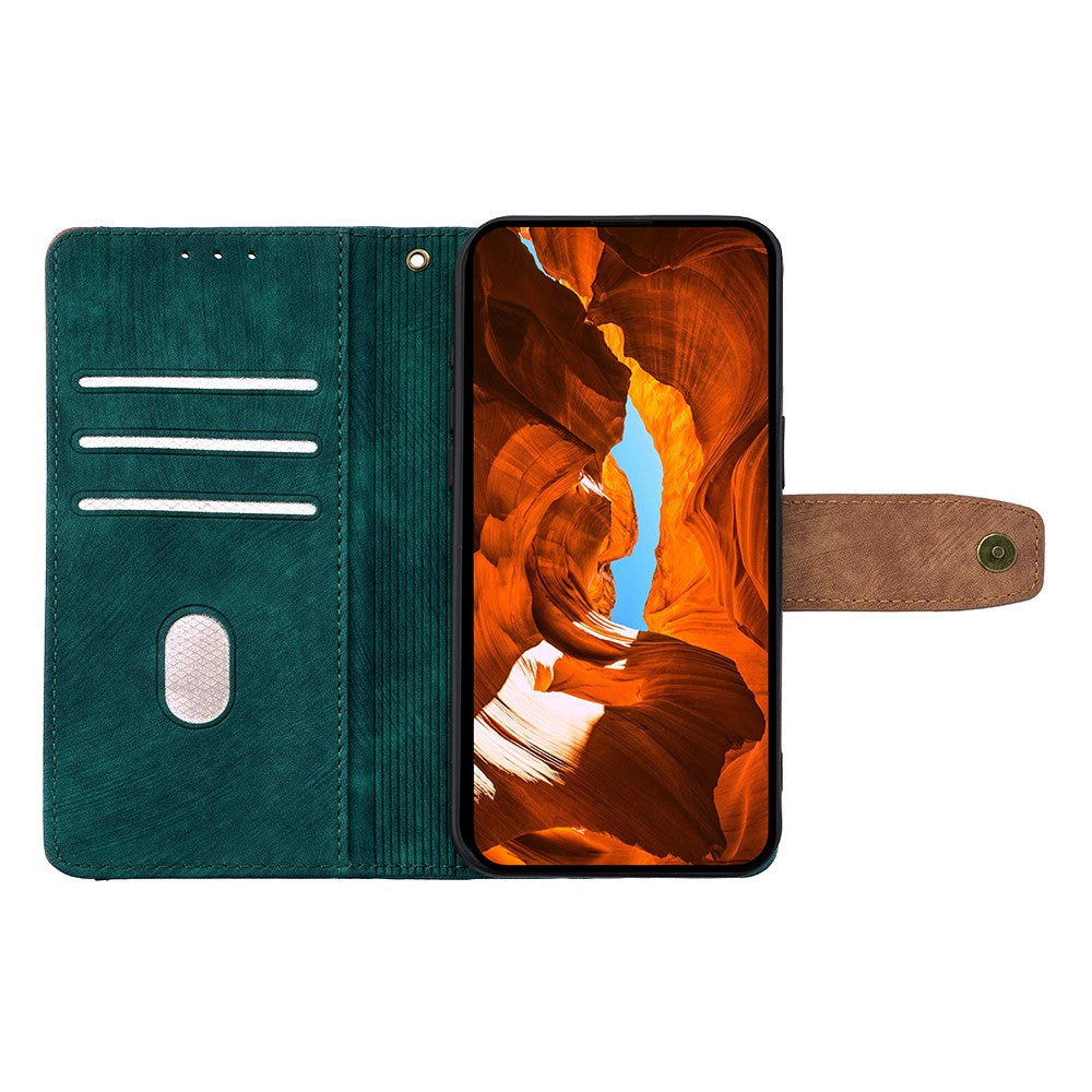 For Oppo Reno13 F 5G  /  4G Case RFID Blocking Color Splicing PU Leather Wallet Phone Cover - Green