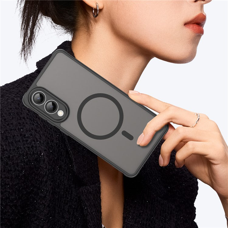 For Samsung Galaxy S25 Edge Case Compatible with MagSafe Anti Drop PC + TPU Phone Cover - Black