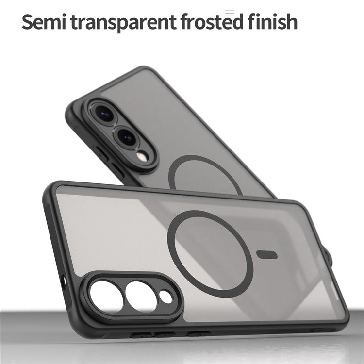 For Samsung Galaxy S25 Edge Case Compatible with MagSafe Anti Drop PC + TPU Phone Cover - Black