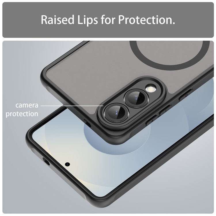 For Samsung Galaxy S25 Edge Case Compatible with MagSafe Anti Drop PC + TPU Phone Cover - Black