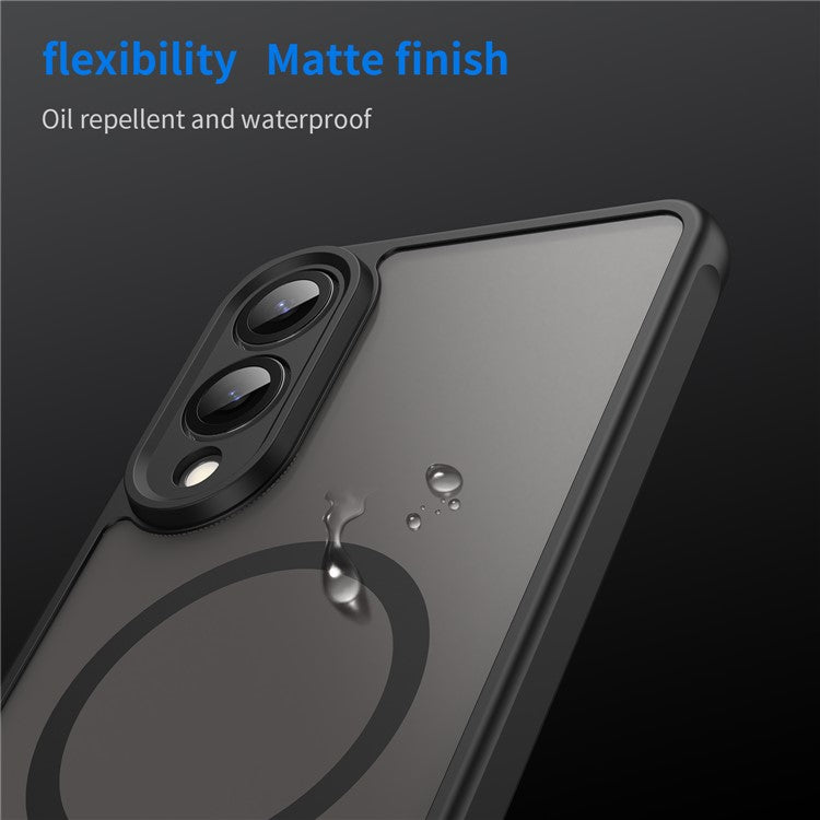 For Samsung Galaxy S25 Edge Case Compatible with MagSafe Anti Drop PC + TPU Phone Cover - Black