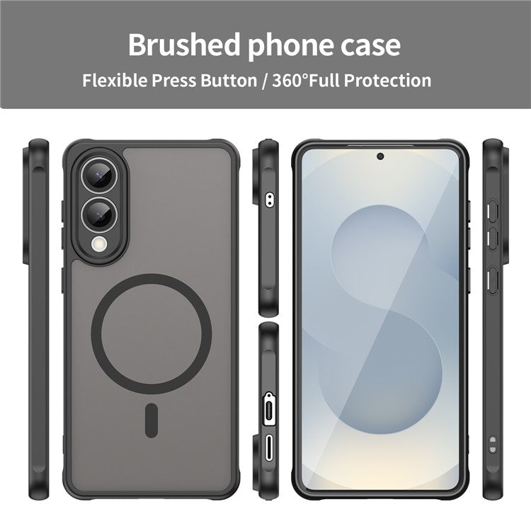 For Samsung Galaxy S25 Edge Case Compatible with MagSafe Anti Drop PC + TPU Phone Cover - Black