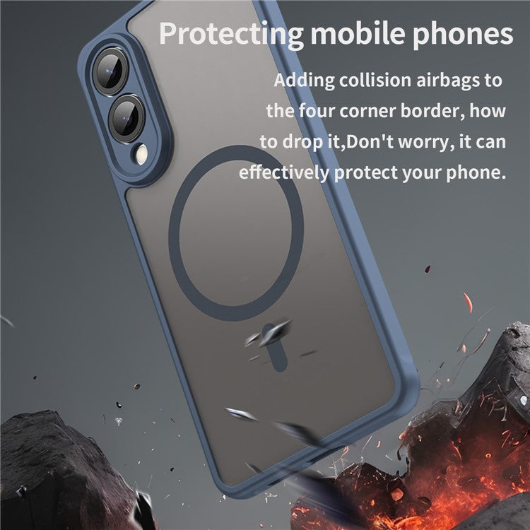 For Samsung Galaxy S25 Edge Case Compatible with MagSafe Anti Drop PC + TPU Phone Cover - Blue