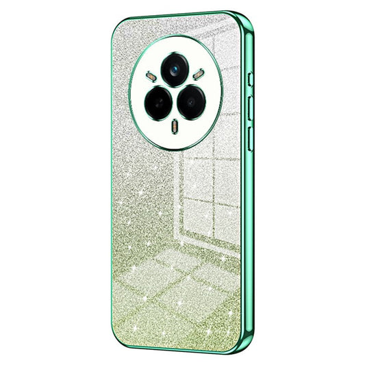 For Realme 14 Pro 5G Case Electroplating Gradient Glitter TPU Phone Cover - Green