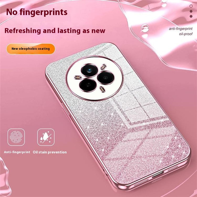 For Realme 14 Pro 5G Case Electroplating Gradient Glitter TPU Phone Cover - Green