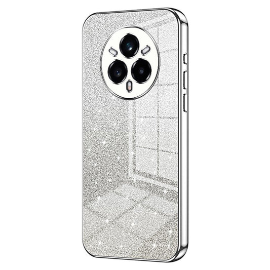 For Realme 14 Pro+ 5G Case Electroplating Gradient Glitter TPU Phone Cover - Silver