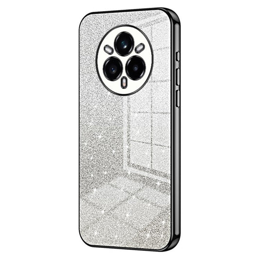 For Realme 14 Pro+ 5G Case Electroplating Gradient Glitter TPU Phone Cover - Black