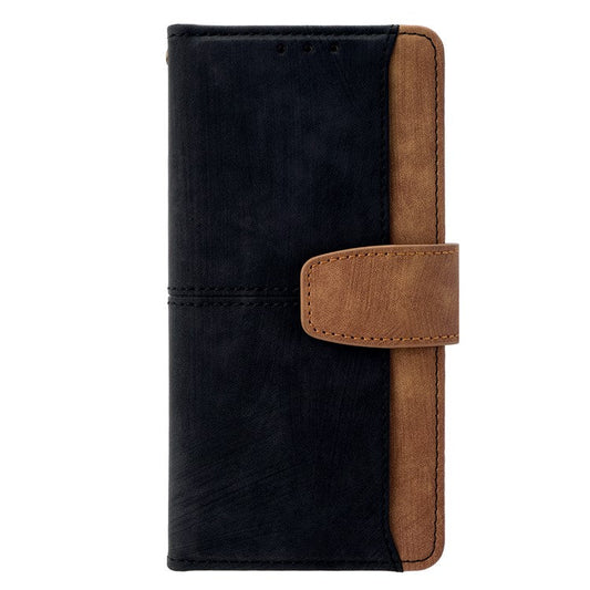 For vivo X200 Pro 5G Case RFID Blocking Color Splicing PU Leather Wallet Phone Cover - Black