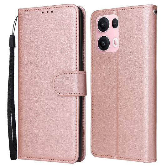 For Oppo Reno13 Pro 5G Case Wallet Stand View PU Leather Phone Cover - Rose Gold
