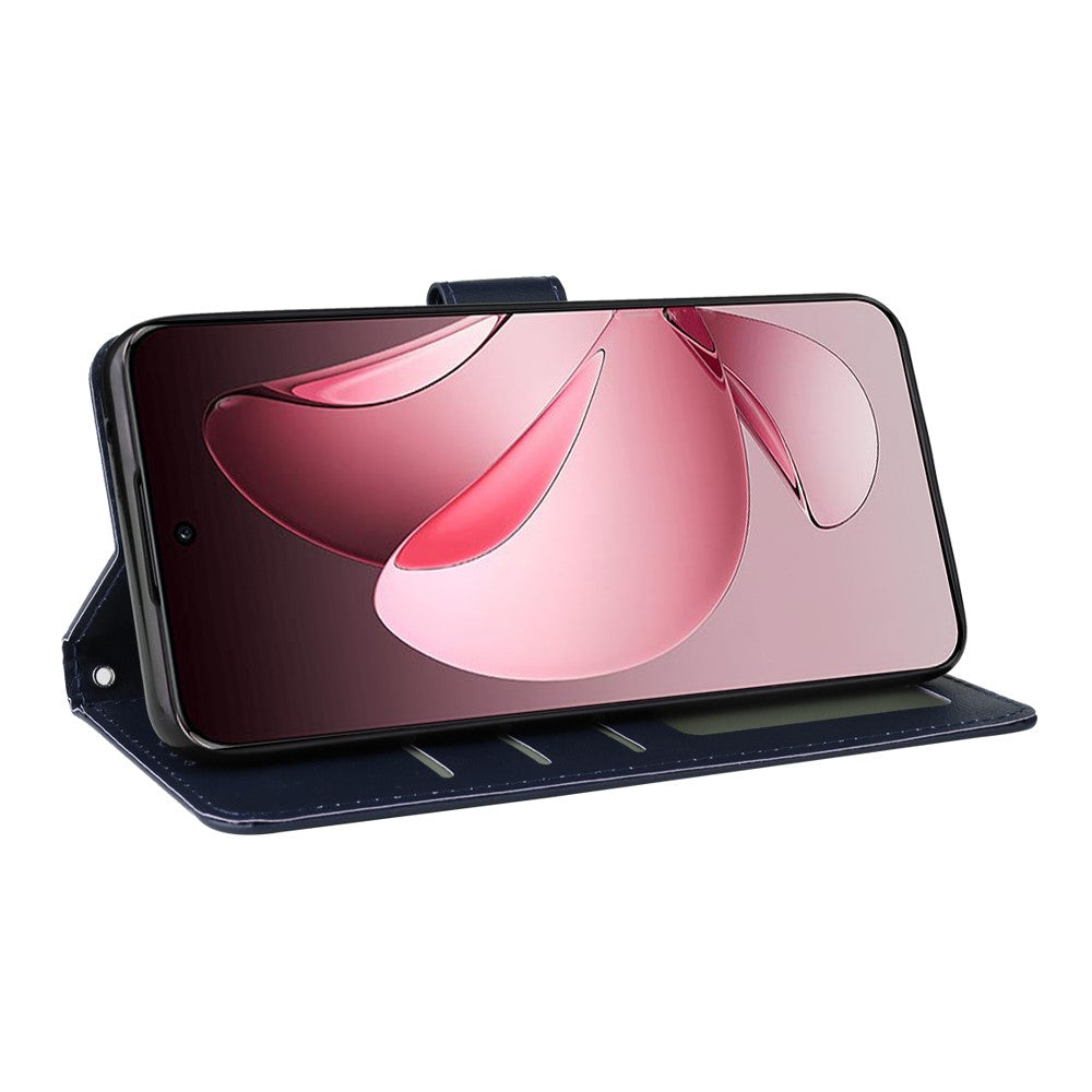 For Oppo Reno13 Pro 5G Case Wallet Stand View PU Leather Phone Cover - Blue