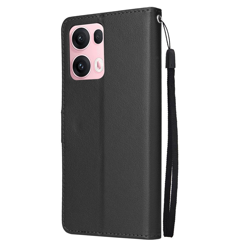 For Oppo Reno13 Pro 5G Case Wallet Stand View PU Leather Phone Cover - Black