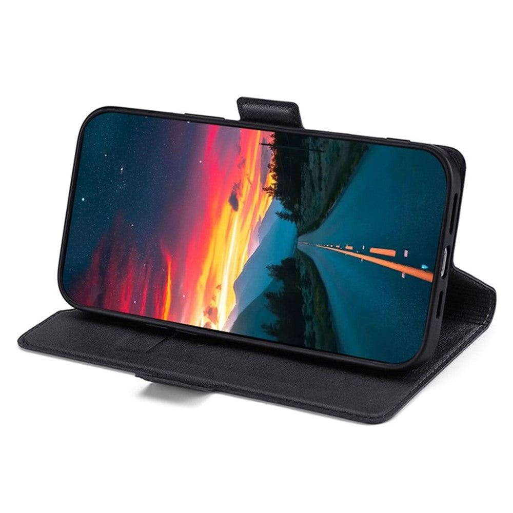 For Oppo Reno13 F 5G  /  4G Case Card Holder PU Leather Phone Cover - Black