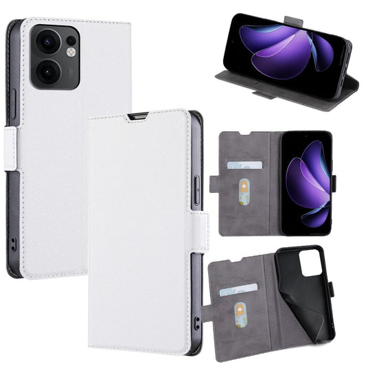 For Oppo Reno13 F 5G  /  4G Case Card Holder PU Leather Phone Cover - White
