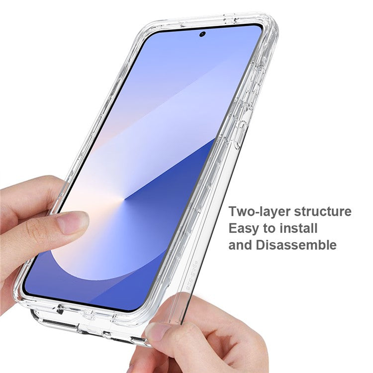 For Samsung Galaxy S25 Edge Case TPU PC 2 in 1 Dropproof Clear Phone Cover