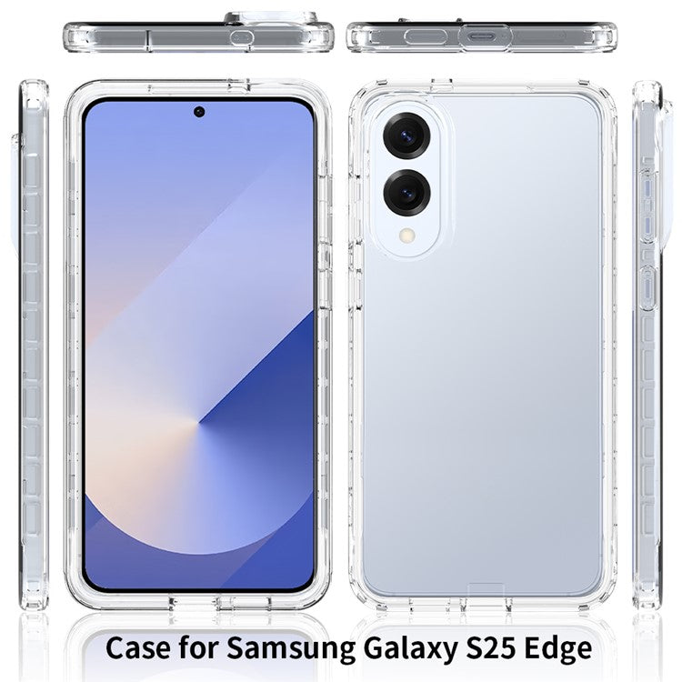 For Samsung Galaxy S25 Edge Case TPU PC 2 in 1 Dropproof Clear Phone Cover