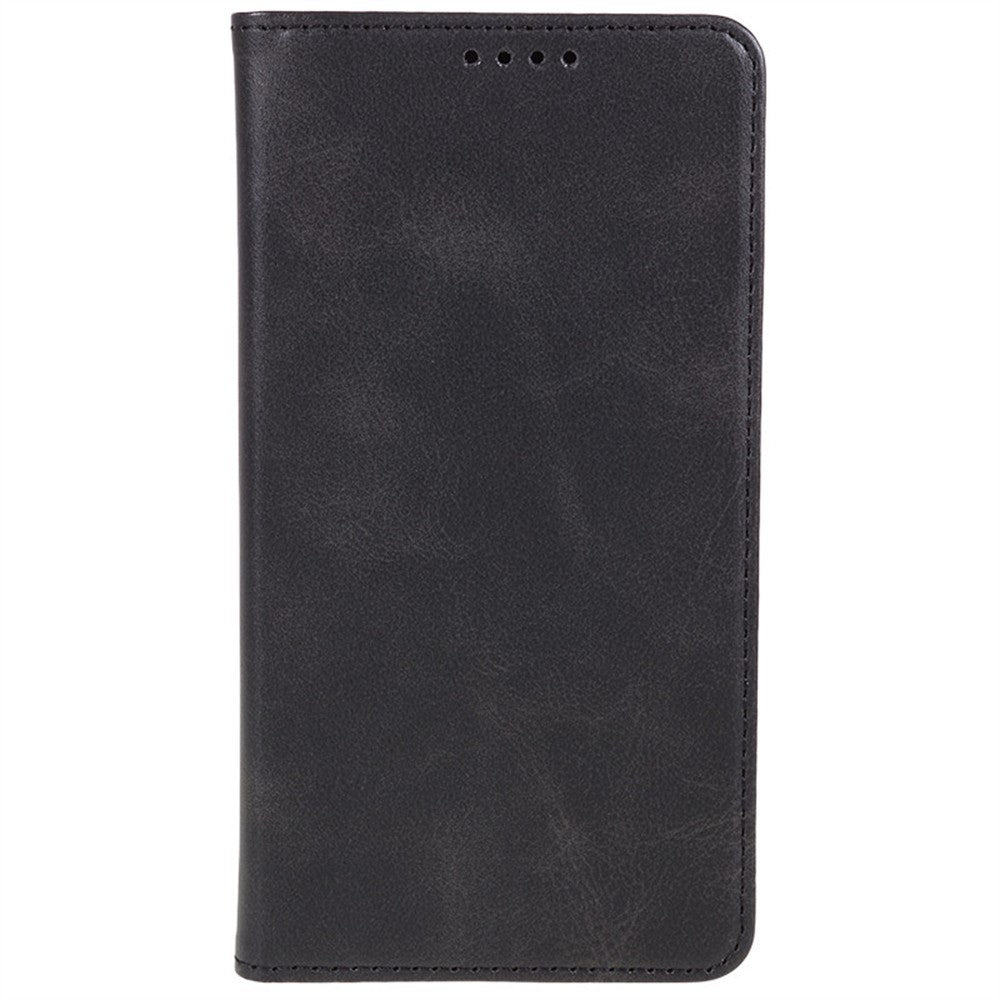 For Oppo Reno13 Pro 5G Case Strong Magnetic PU Leather Phone Cover Calf Texture - Black