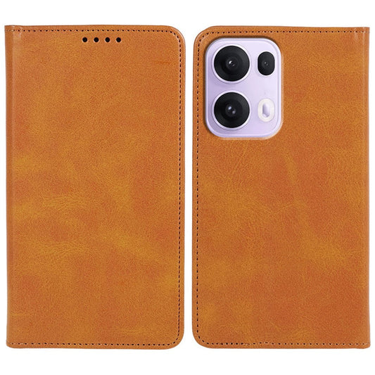 For Oppo Reno13 Pro 5G Case Strong Magnetic PU Leather Phone Cover Calf Texture - Khaki