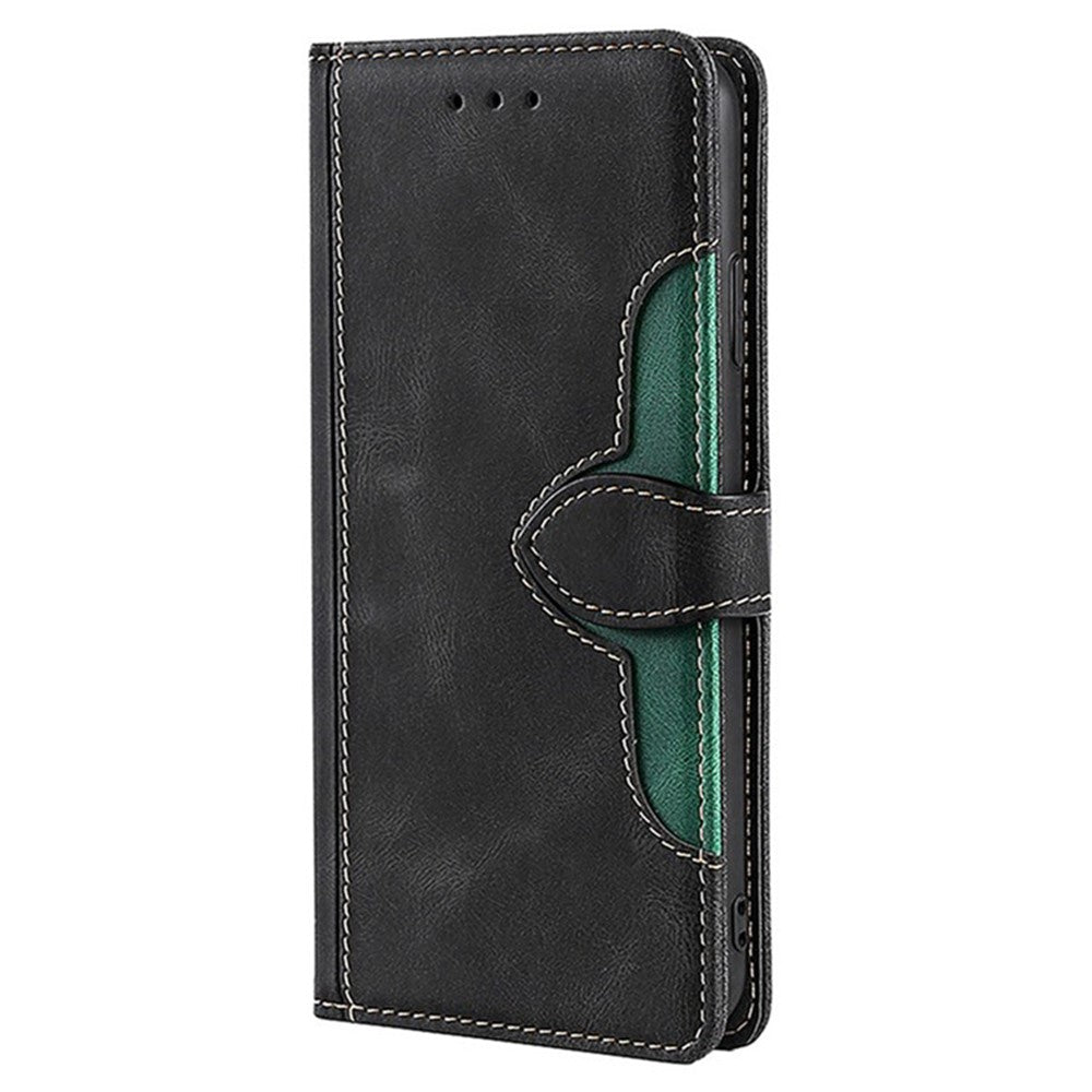 For Oppo Reno13 F 4G / 5G Case Leather Wallet Phone Cover with Straw Hat Magnetic Clasp - Black