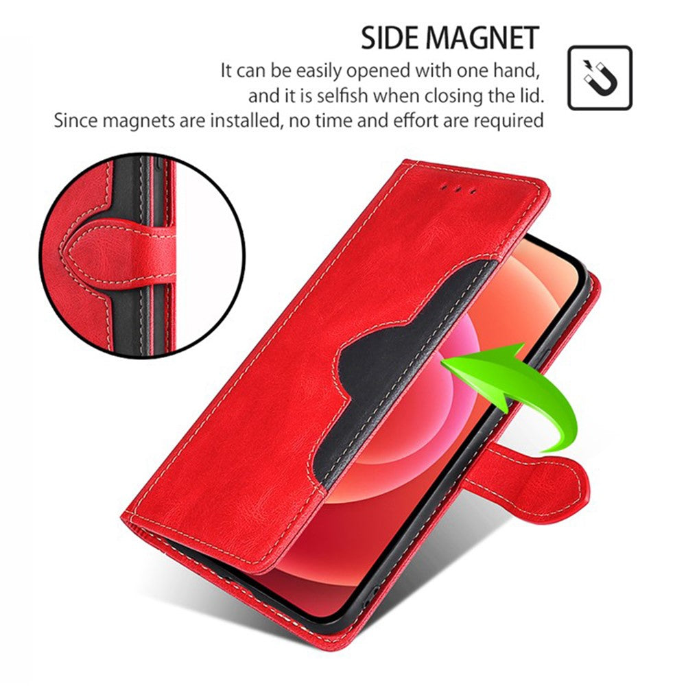 For Oppo Reno13 F 4G / 5G Case Leather Wallet Phone Cover with Straw Hat Magnetic Clasp - Red