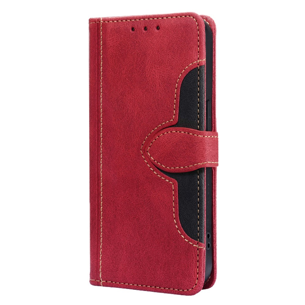 For Oppo Reno13 F 4G / 5G Case Leather Wallet Phone Cover with Straw Hat Magnetic Clasp - Red