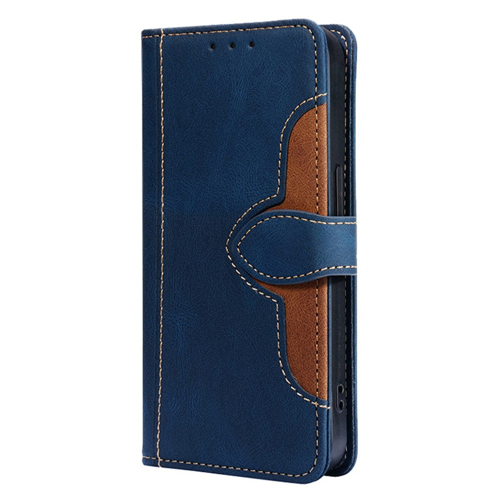 For Oppo Reno13 F 4G / 5G Case Leather Wallet Phone Cover with Straw Hat Magnetic Clasp - Blue