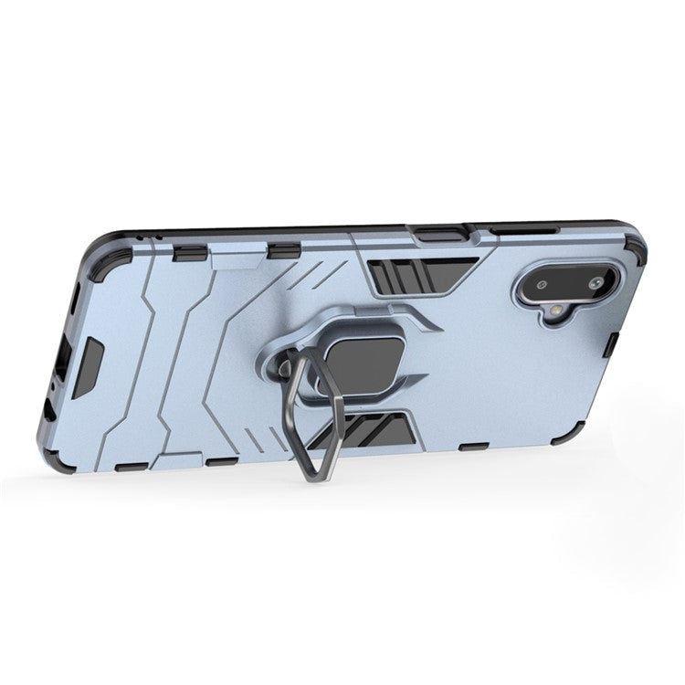 For Samsung Galaxy F06 5G  /  M06 5G Case PC + TPU Protective Phone Cover with Ring Kickstand - Blue