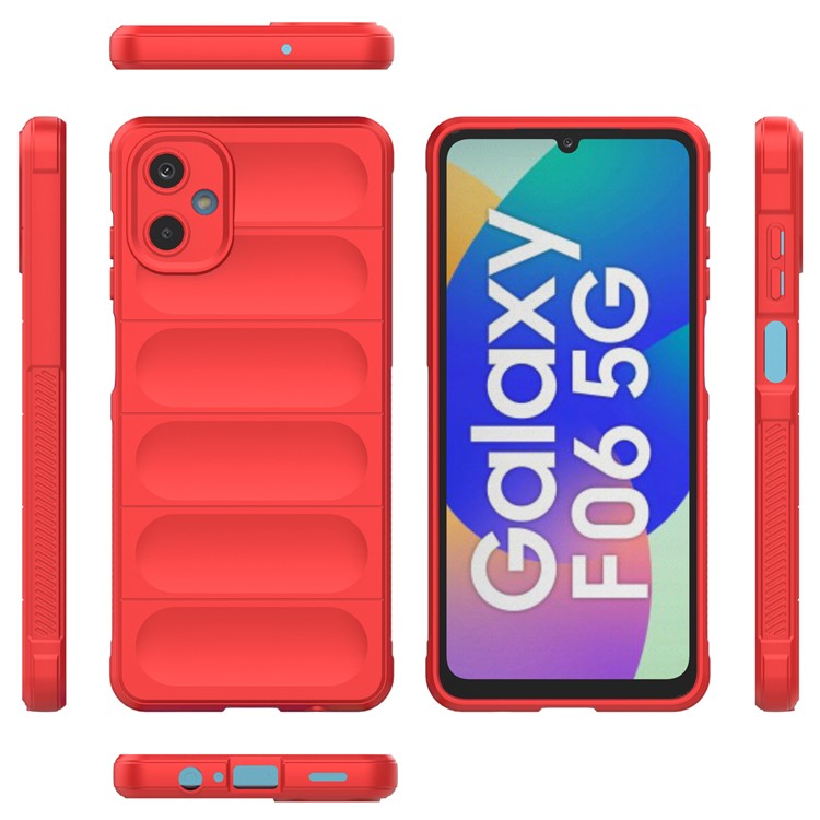 For Samsung Galaxy F06 5G  /  M06 5G Case Anti-Drop Soft TPU Rugged Phone Back Cover - Red