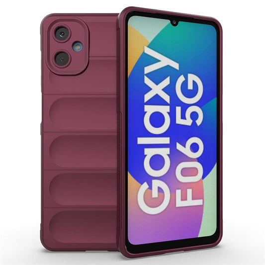 For Samsung Galaxy F06 5G  /  M06 5G Case Anti-Drop Soft TPU Rugged Phone Back Cover - Wine Red