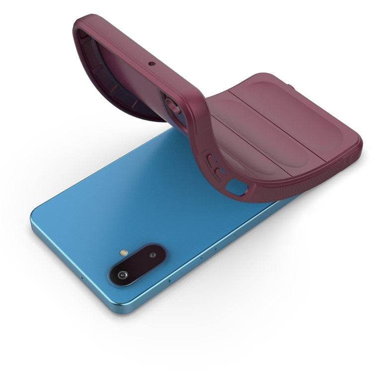 For Samsung Galaxy F06 5G  /  M06 5G Case Anti-Drop Soft TPU Rugged Phone Back Cover - Wine Red