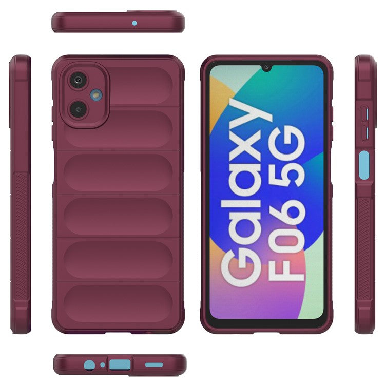 For Samsung Galaxy F06 5G  /  M06 5G Case Anti-Drop Soft TPU Rugged Phone Back Cover - Wine Red