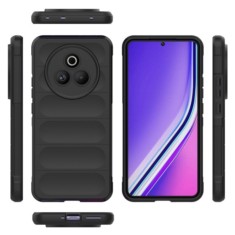 For Realme P3 Pro 5G Case Anti-Drop Soft TPU Rugged Phone Back Cover - Black