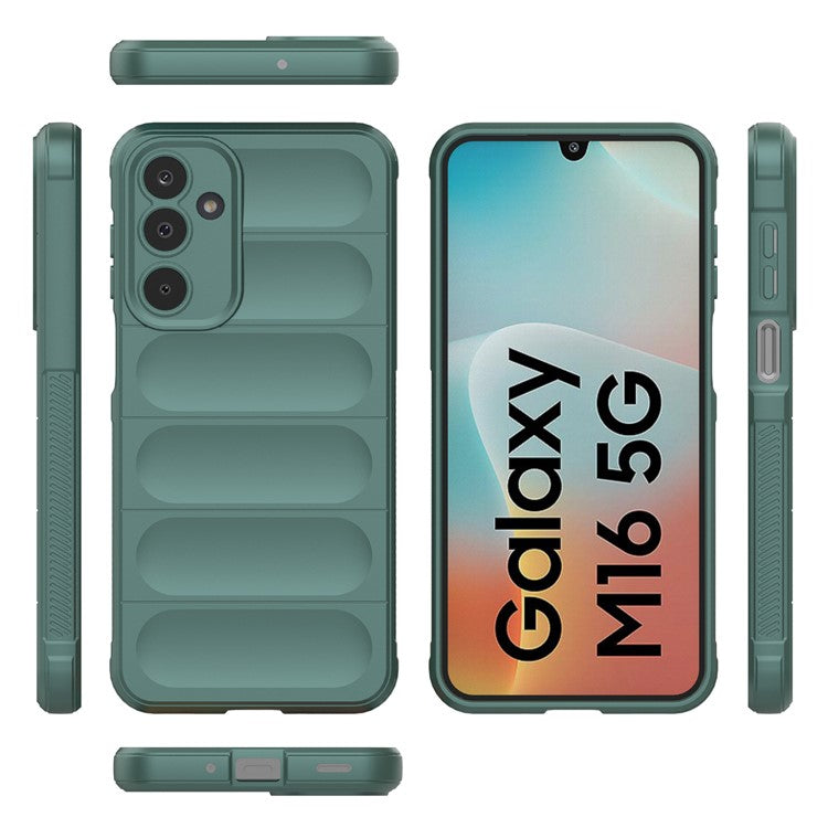 For Samsung Galaxy M16 5G / F16 5G Case Anti-Drop Soft TPU Rugged Phone Back Cover - Green
